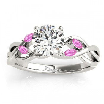 Pink Sapphire Marquise Vine Leaf Engagement Ring 14k White Gold (0.20ct)