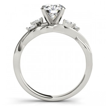 Twisted Princess Diamonds Vine Leaf Engagement Ring Platinum (0.50ct)