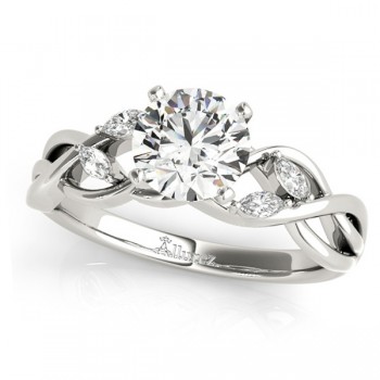 Twisted Round Diamonds & Moissanite Engagement Ring Platinum (1.00ct)