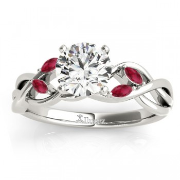 Ruby Marquise Vine Leaf Engagement Ring 18k White Gold (0.20ct)