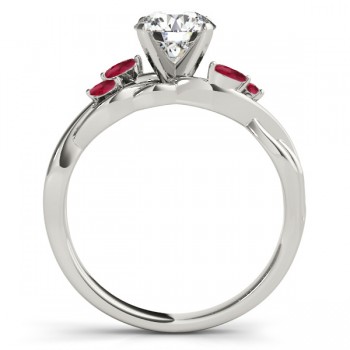 Twisted Princess Rubies Vine Leaf Engagement Ring Platinum (0.50ct)