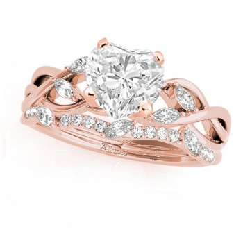 Twisted Heart Diamonds Bridal Sets 14k Rose Gold (1.23ct)