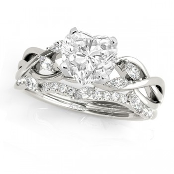 Twisted Heart Diamonds Bridal Sets 14k White Gold (1.23ct)