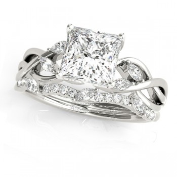 Twisted Princess Diamonds Bridal Sets 14k White Gold (1.73ct)