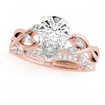 Twisted Pear Diamonds Bridal Sets 18k Rose Gold (1.23ct)