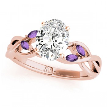 Twisted Oval Amethysts & Diamonds Bridal Sets 18k Rose Gold (1.23ct)