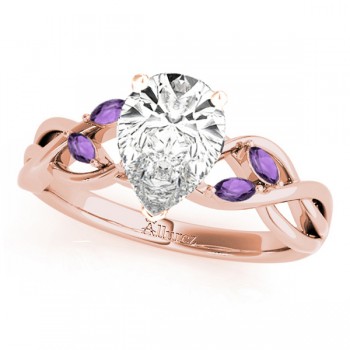 Twisted Pear Amethysts & Diamonds Bridal Sets 18k Rose Gold (1.23ct)