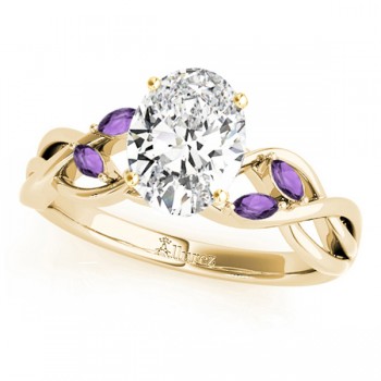 Twisted Oval Amethysts & Diamonds Bridal Sets 18k Yellow Gold (1.23ct)