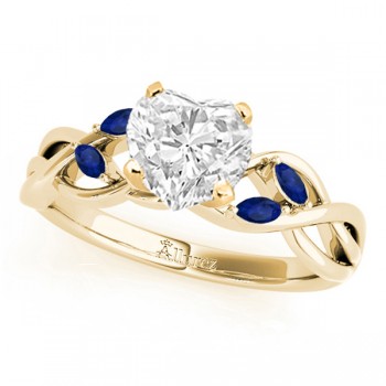 Twisted Heart Blue Sapphires & Diamonds Bridal Sets 18k Yellow Gold (1.73ct)