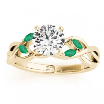 Marquise Emerald & Diamond Bridal Set Setting 14k Yellow Gold (0.43ct)