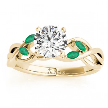 Marquise Emerald & Diamond Bridal Set Setting 18k Yellow Gold (0.43ct)