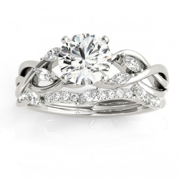 Diamond Marquise Vine Leaf Bridal Set Setting Palladium (0.43ct)