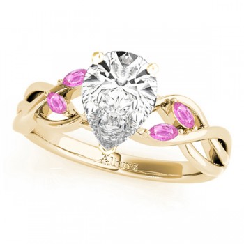 Twisted Pear Pink Sapphires & Diamonds Bridal Sets 18k Yellow Gold (1.73ct)