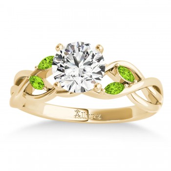 Marquise Peridot & Diamond Bridal Set Setting 14k Yellow Gold (0.43ct)