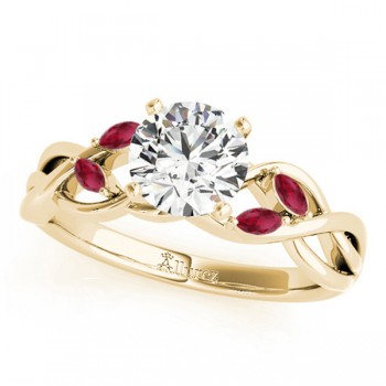 Twisted Round Rubies & Diamonds Bridal Sets 14k Yellow Gold (1.23ct)