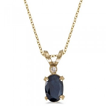 Sapphire & Diamond Solitaire Filagree Pendant 14K Yellow Gold (0.55ct)