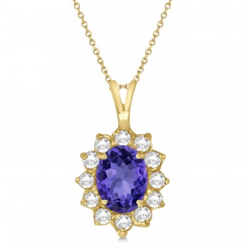 Tanzanite & Diamond Accented Pendant Necklace 14k Yellow Gold (1.70ctw)