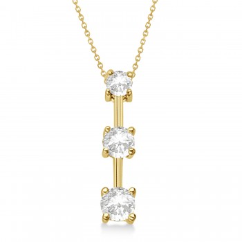 Three-Stone Graduated Lab Diamond Pendant Necklace 14k Yellow Gold (0.50ct)