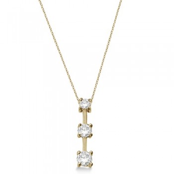 Three-Stone Graduated Lab Diamond Pendant Necklace 14k Yellow Gold (0.25ct)