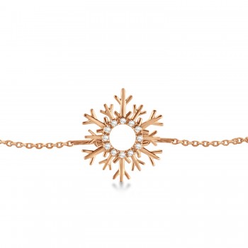 Snowflake Diamond Bracelet 14k Rose Gold (0.10ct)