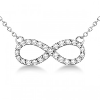 Twisted Infinity Diamond Pendant Necklace 14k White Gold (0.50ct)