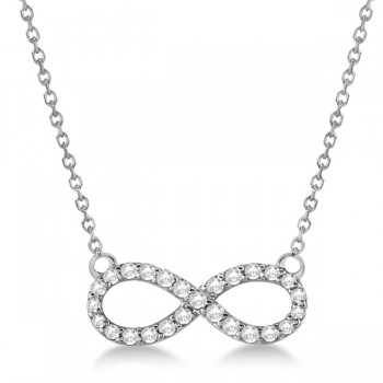 Twisted Infinity Diamond Pendant Necklace 14k White Gold (0.50ct)