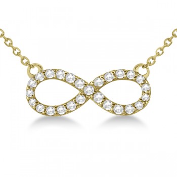 Twisted Infinity Diamond Pendant Necklace 14k Yellow Gold (0.50ct)