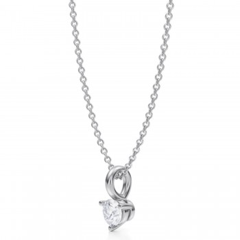 Lab Diamond 3-Prong Pendant Necklace in Platinum (0.25ct)