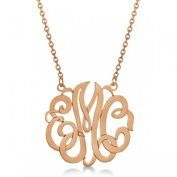 Personalized Monogram Pendant Necklace in 14k Rose Gold