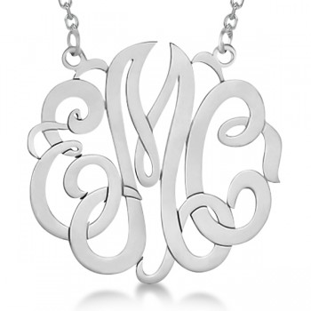 Personalized Monogram Pendant Necklace in Sterling Silver