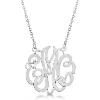 Personalized Monogram Pendant Necklace in Sterling Silver