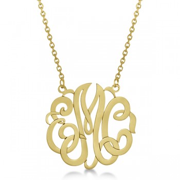 Personalized Monogram Pendant Necklace in 14k Yellow Gold