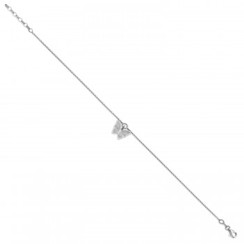 Butterfly Charm Anklet in Sterling Silver