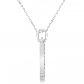 Evil Eye Hamsa Diamond Pendant Necklace 14k White Gold (0.52ct)