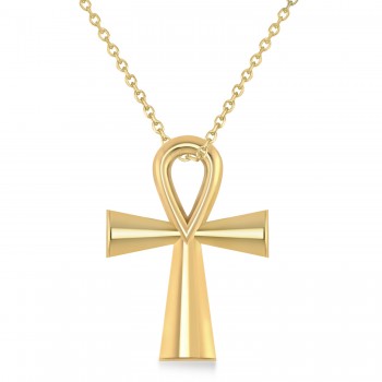 Ankh Egyptian Cross Pendant Necklace 14k Yellow Gold