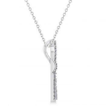 Diamond Ankh Egyptian Cross Pendant Necklace 14k White Gold (1.00ct)