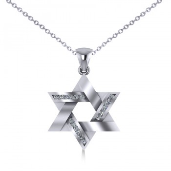 Diamond Star of David Pendant Necklace 14k White Gold (0.23ct)