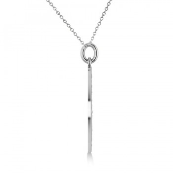 Shema Israel Jewish Pendant Necklace 14k White Gold