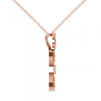 Diamond Celtic Cross Pendant Necklace 14K Rose Gold (0.02ct)