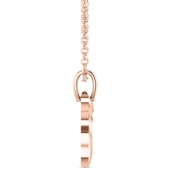 Jewish Chai Pendant Necklace 14K Rose Gold