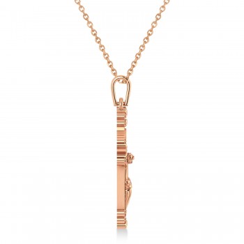 Cross Benedict Crucifix Pendant Necklace 14k Rose Gold
