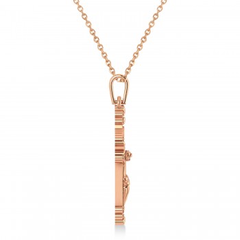 Cross Benedict Crucifix Pendant Necklace 14k Rose Gold