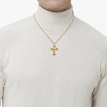 Cross Benedict Crucifix Pendant Necklace 14k Yellow Gold