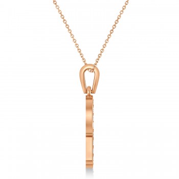 Diamond Hamsa Pendant Necklace 14k Rose Gold (1.44ct)