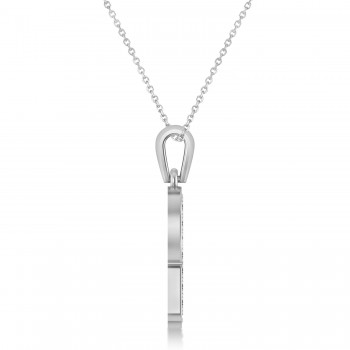 Diamond Hamsa Pendant Necklace 14k White Gold (1.44ct)