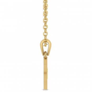 Jewish Star of David with Chai Pendant Necklace 14K Yellow Gold