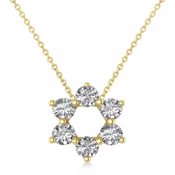 Lab Grown Diamond Jewish Star of David Pendant Necklace 14K Yellow Gold (0.60ct)