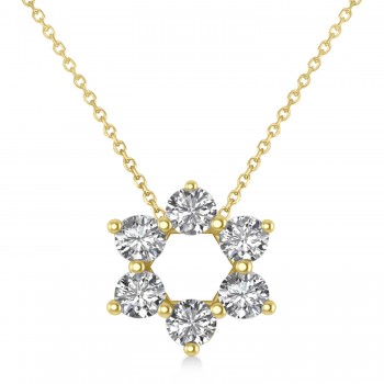 Lab Grown Diamond Jewish Star of David Pendant Necklace 14K Yellow Gold (0.60ct)