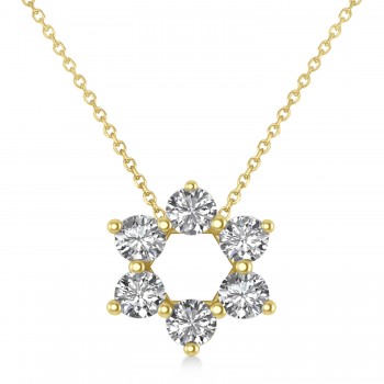 Jewish Star of David Diamond Pendant Necklace 14K Yellow Gold (0.60ct)