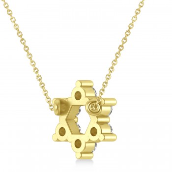 Jewish Star of David Diamond Pendant Necklace 14K Yellow Gold (0.60ct)